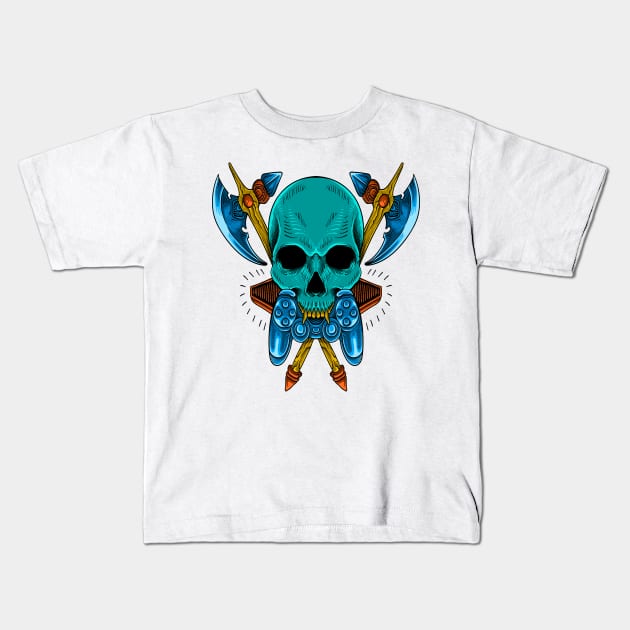 skull game weapon Kids T-Shirt by TADYSHOP